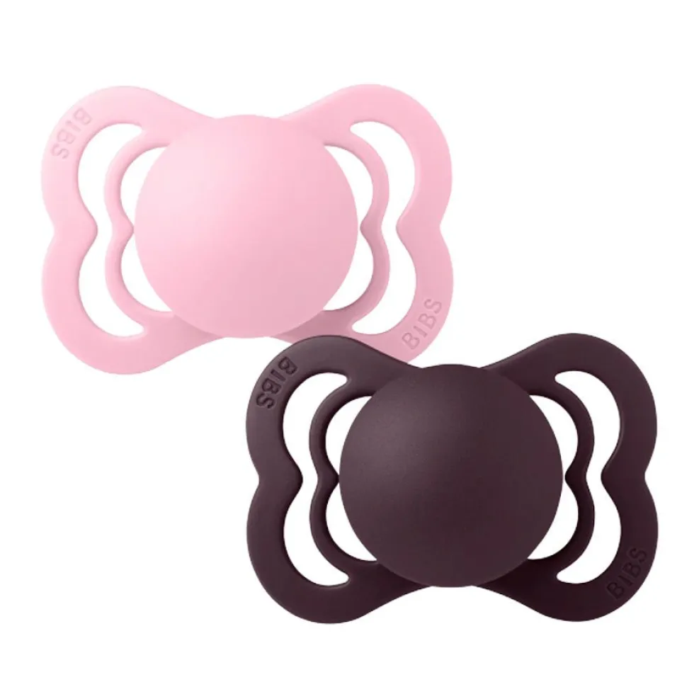 2-Pak Supreme Silikone Sut Baby Pink / Plum (str 1)
