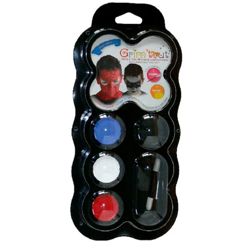 Palette Med Ansigtsmaling 4 Farver Superhelte