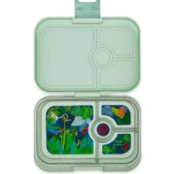 Panino Madkasse med 4 Rum i Sage Green/Jungle Tray