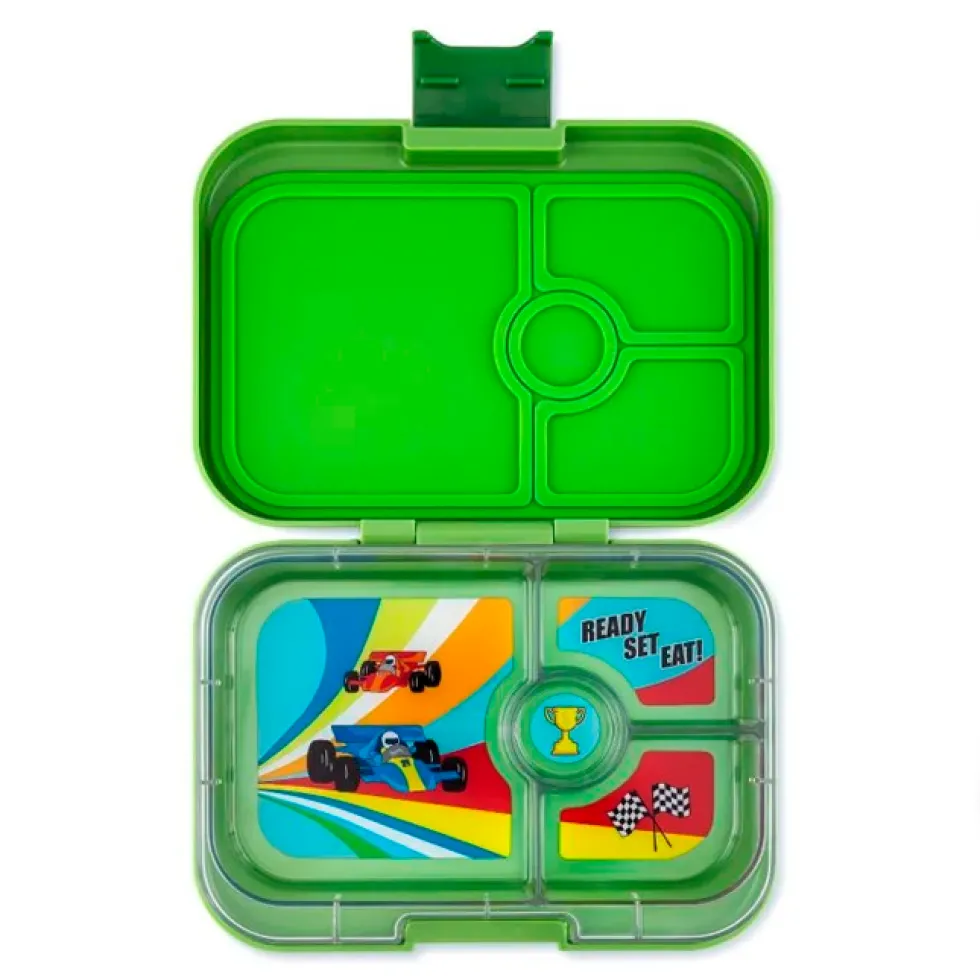 Panino Madkasse Med 4 Rum Matcha Green Race Cars Tray