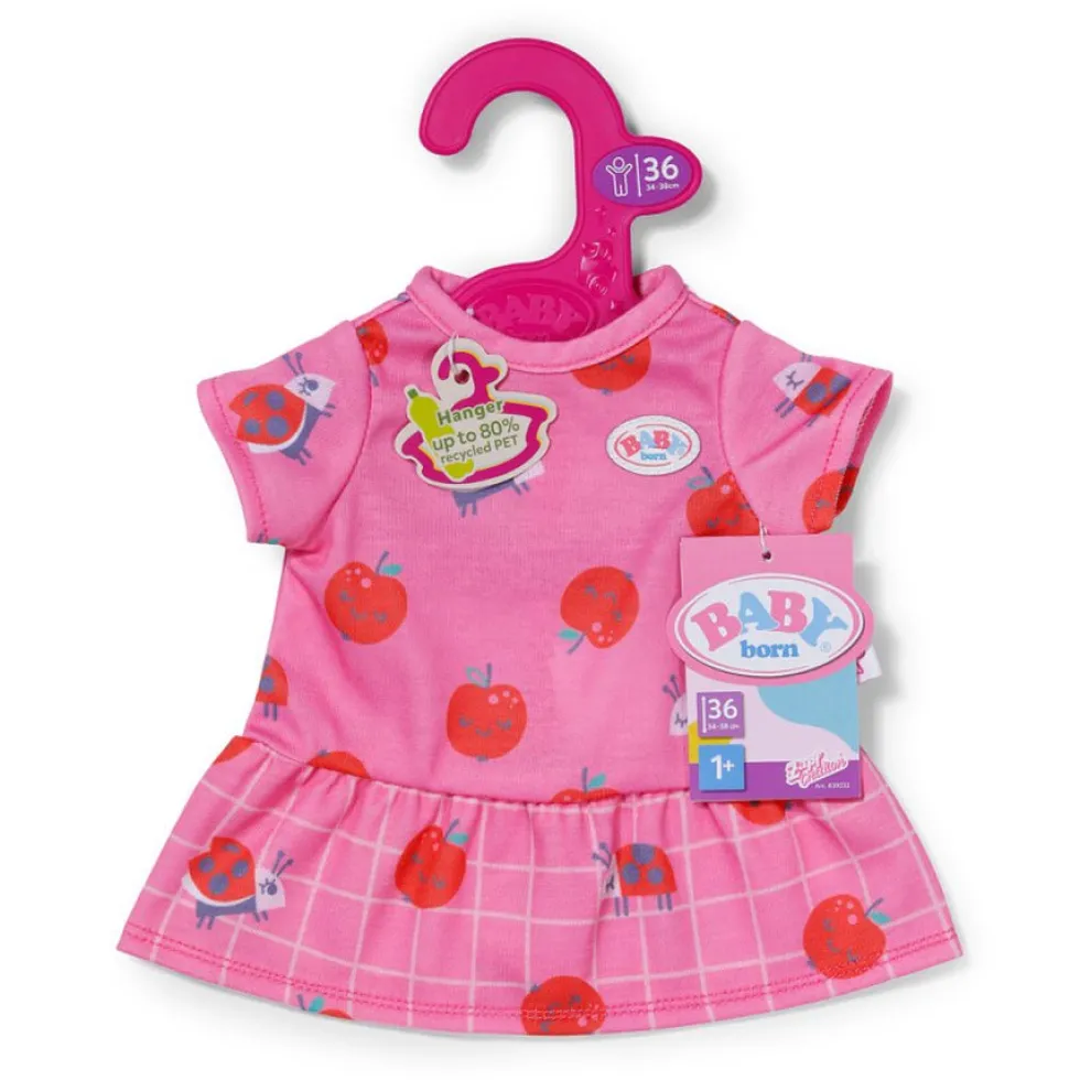 Pink Dukkekjole med Æbler (36 cm)