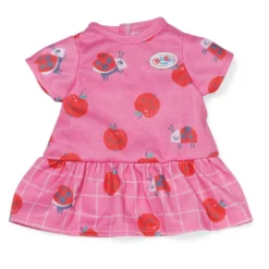 Pink Dukkekjole med Æbler (36 cm)