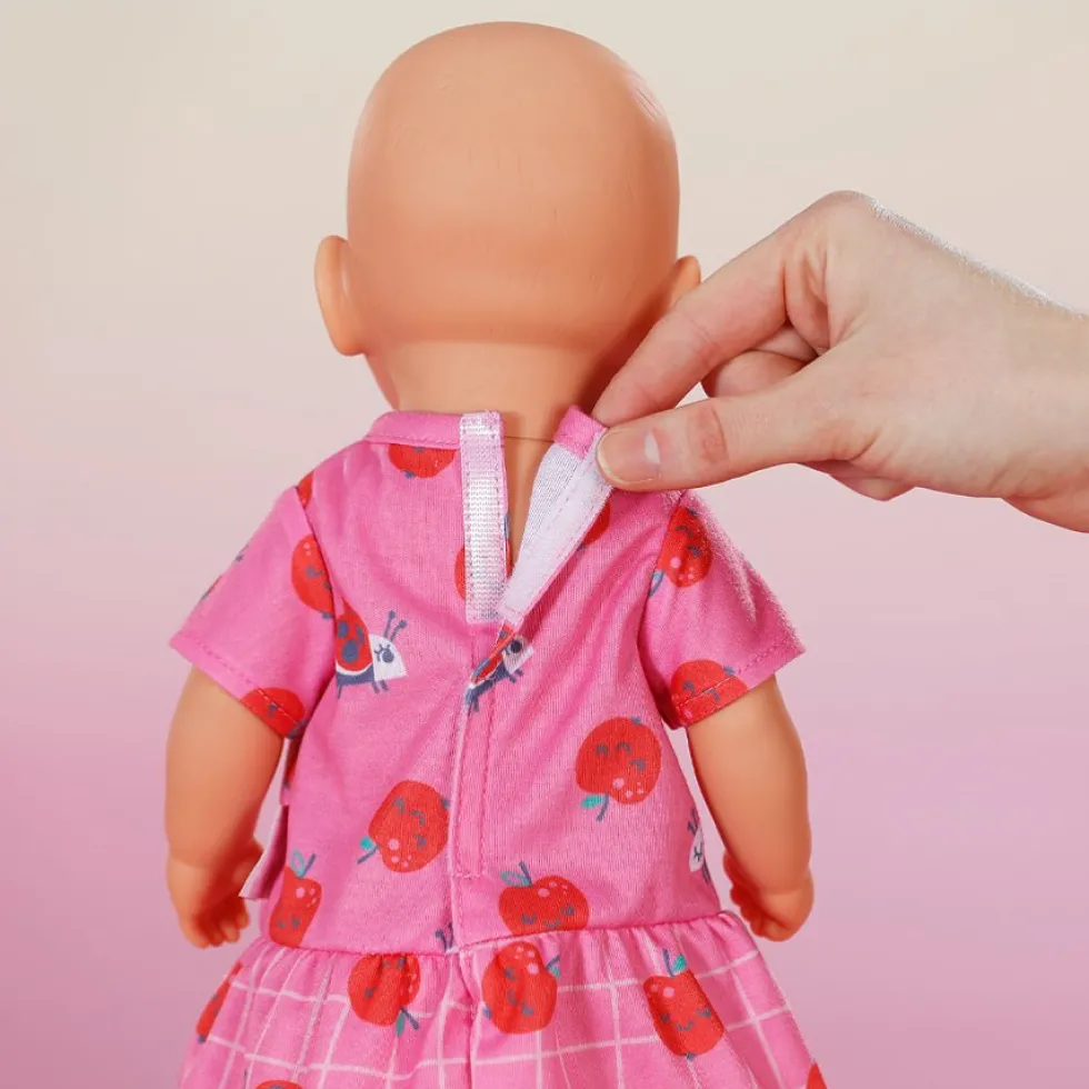 Pink Dukkekjole med Æbler (36 cm)