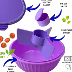 Poke Bowl Madkasse Med Skillevæg Maui Purple