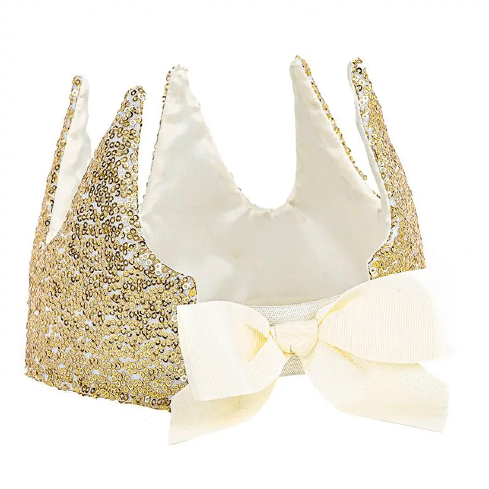 Prinsessekrone Med Pailletter Guld