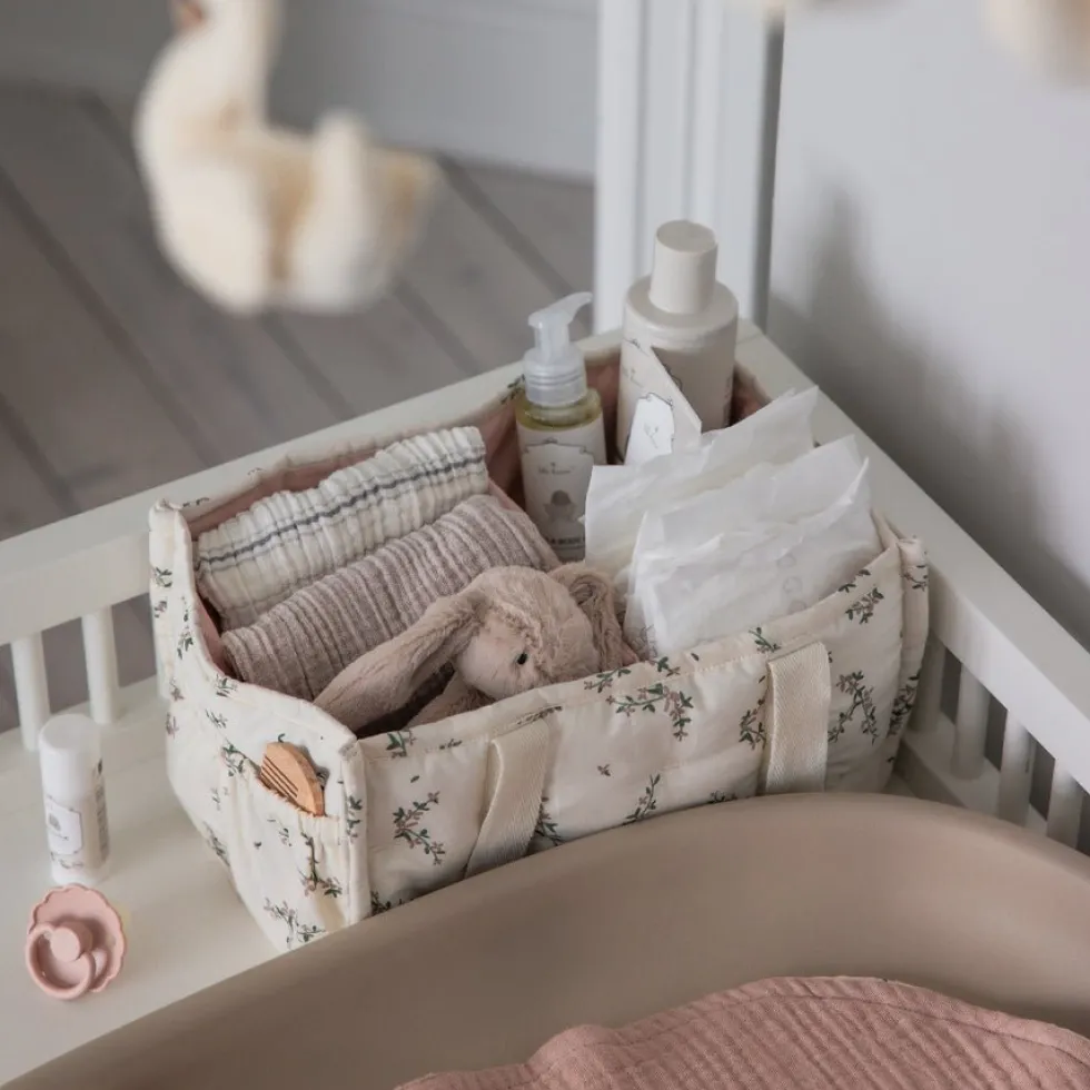 Pusleopbevaringskurv med Hanke i Powder Blossom