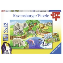 Puslespil Dyr I Zoo 12 Brikker