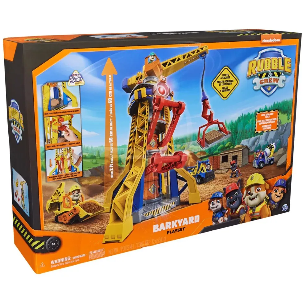 Rubble & Crew, krantårn med Kinetic Sand
