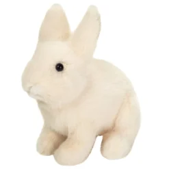 Siddende Kanin i Råhvid (20 cm)