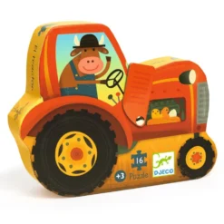 Silhouetpuslespil med Traktor (16 brikker)