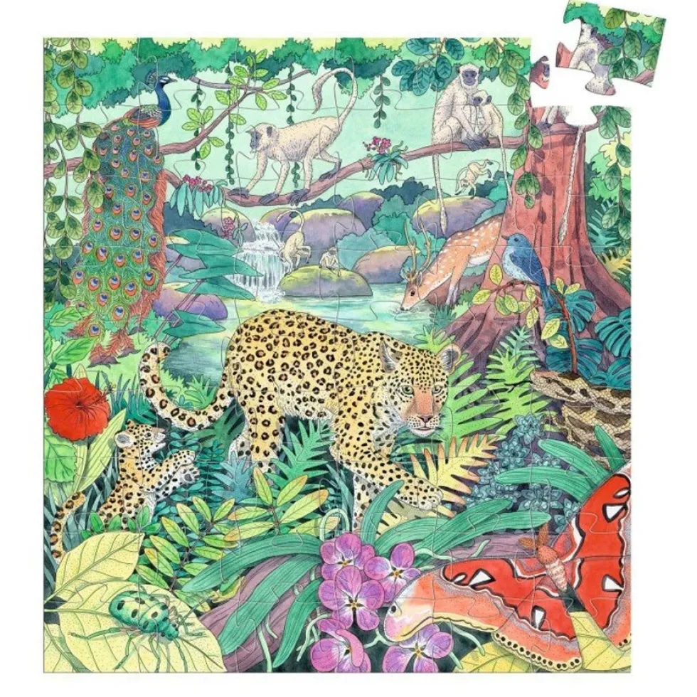 Silhuet Puslespil med Jungle (54 Brikker)