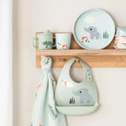 SíLikone Stick & Stay Tallerken Playground Blå