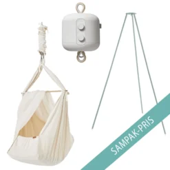 Slyngevugge Premium Med Basic Stativ Inkl. Vuggemotor Nature/Sage Green