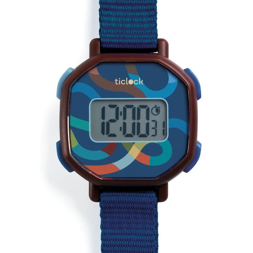 Ticlock Digitalur med Blå Slanger