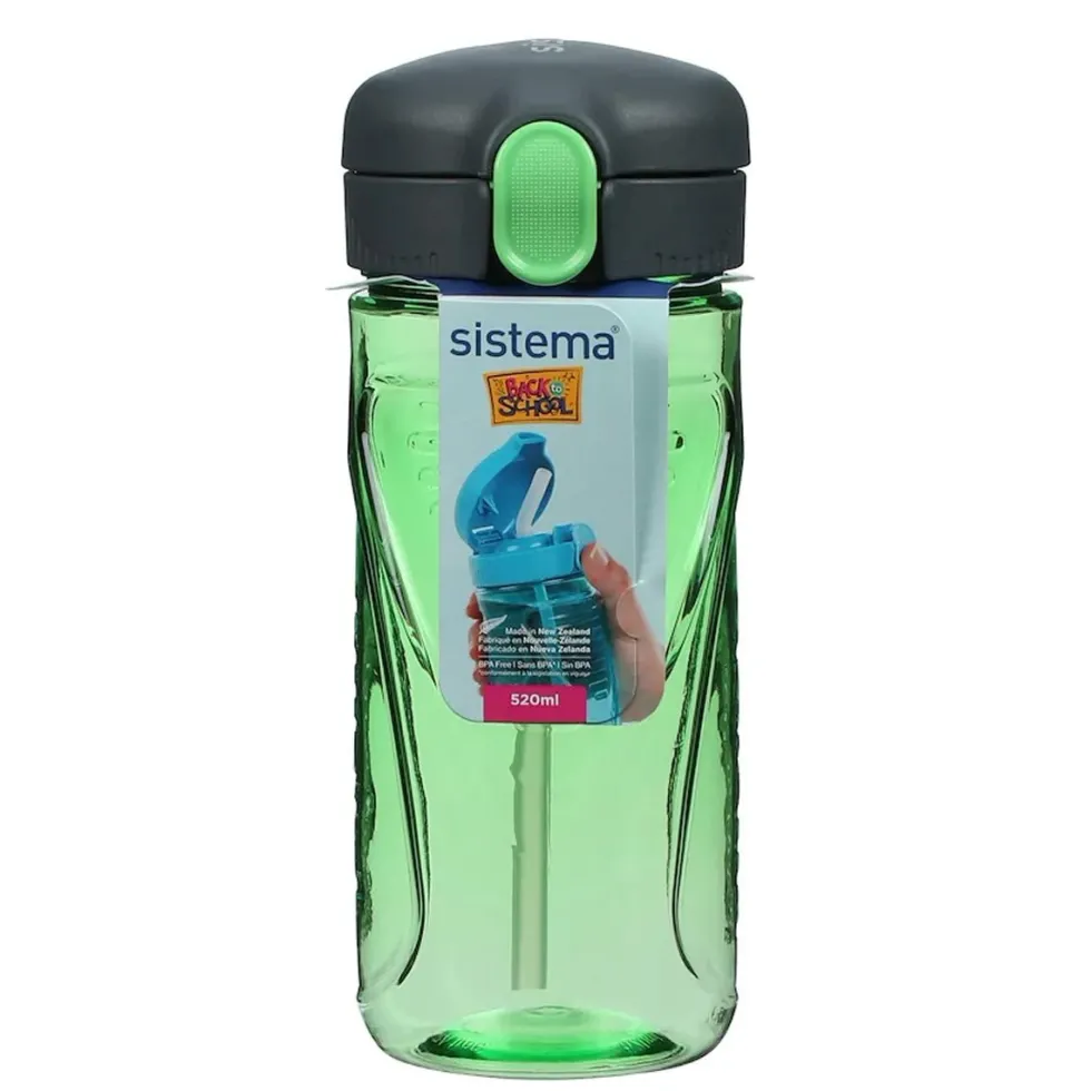 Tritan Quick Flip Flaske i Grøn (520 ml)